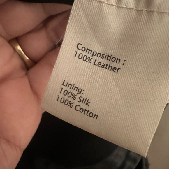 3.1 Phillip Lim black leather jacket silk and cotton lining with sweater collar - Picture 9 of 13